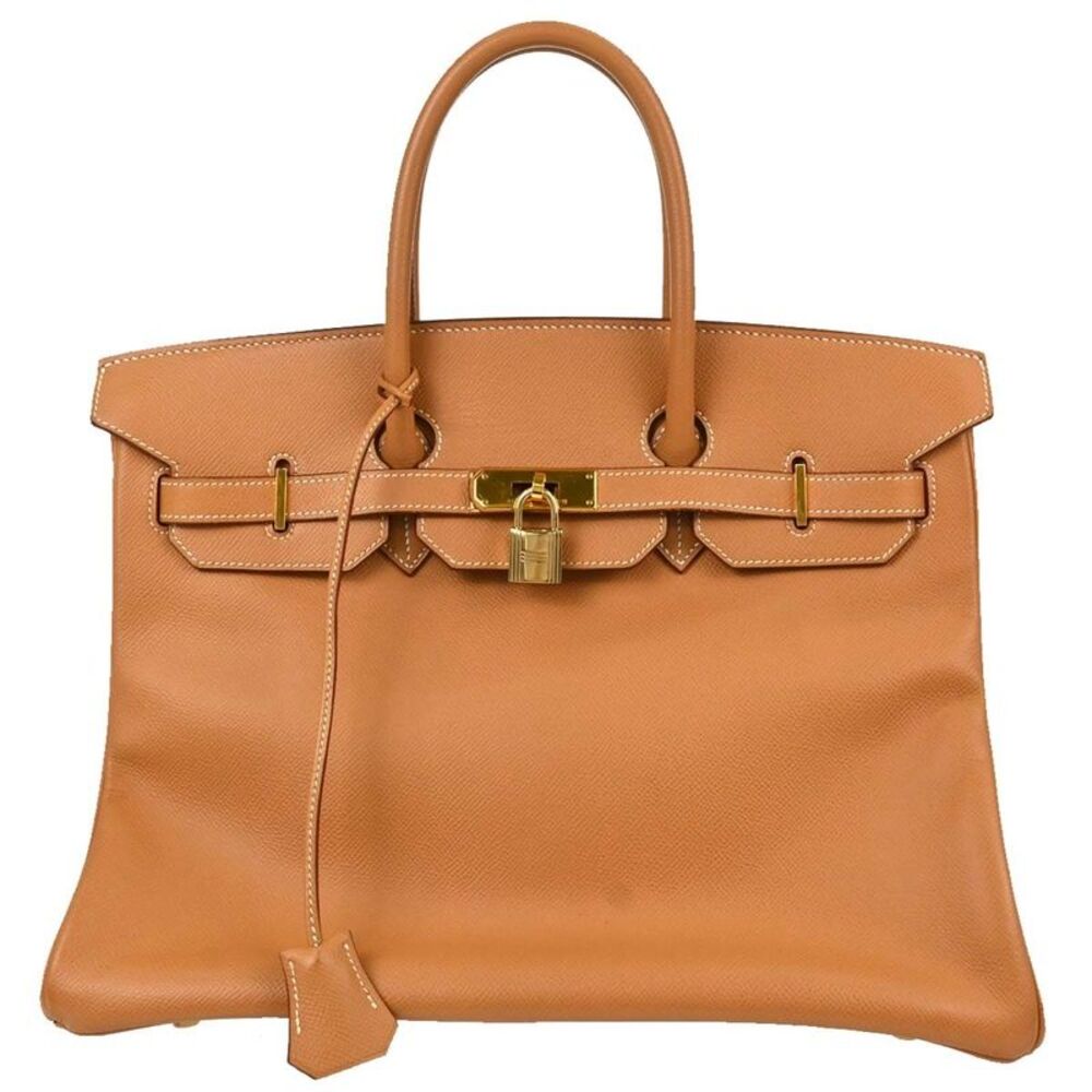Hermes Birkin Brown Courchevel With Gold Hardware Gold Leather Handbag